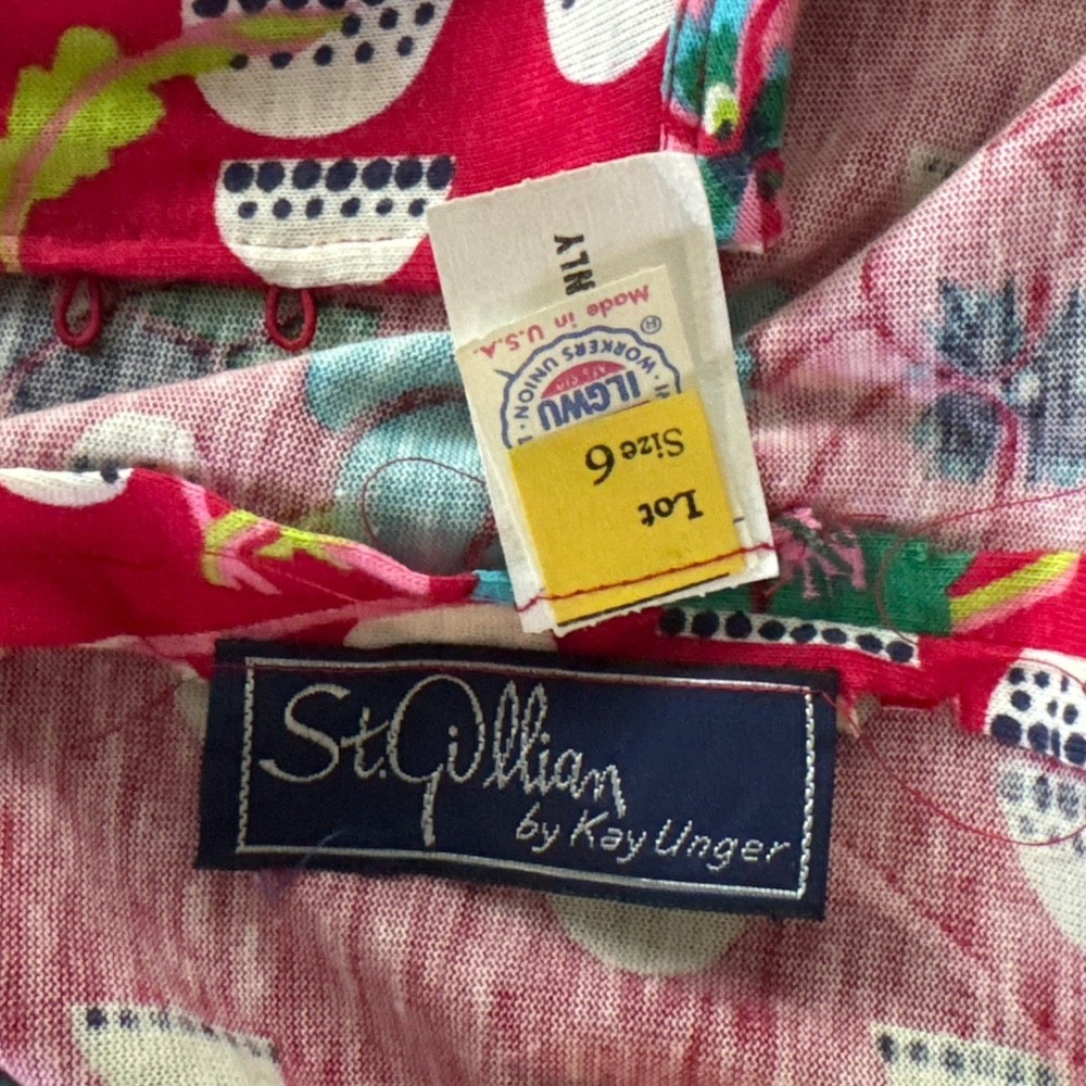 Vintage St Gillian Kay Unger Pink Floral Maxi Dress ILGWU 70s Long Sleeve Size 6 - Picture 8 of 12